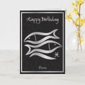 Carte Horoscope élégant de Poissons de joyeux (Fleur jaune)