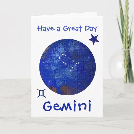 Carte Horoscope Gemini, Carte Anniversaire (Devant)