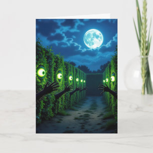 Carte Horreur de haie d'Halloween hantée