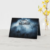 Carte Horreur noire Halloween Salutation (Fleur jaune)