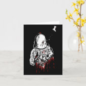 Carte Horreur spatiale, combinaison spatiale astronaute (Fleur jaune)
