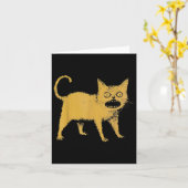 Carte Horrible chat japonais drôle (Fleur jaune)