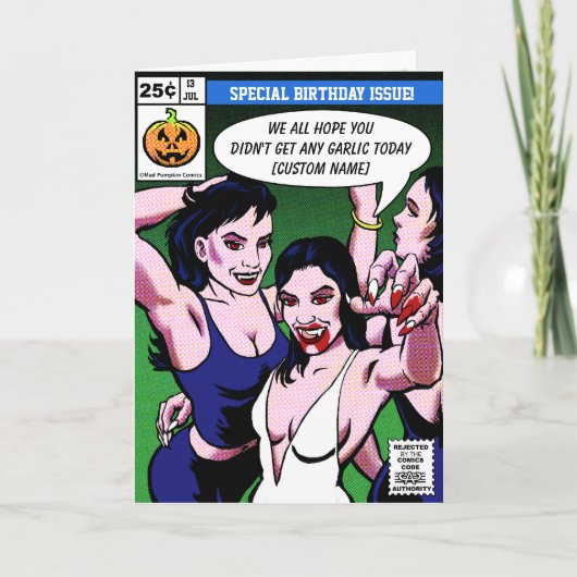 Carte Horror Comic Style Anniversaire (Devant)
