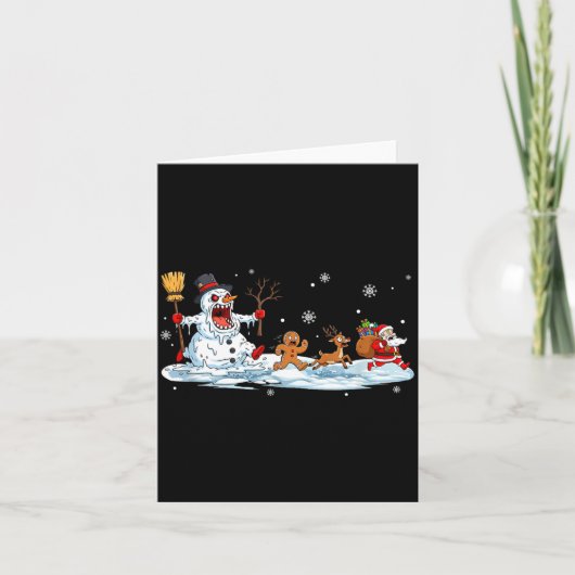 Carte Horror Snowman Christmas Reindeer Gingerbread Sant (Devant)