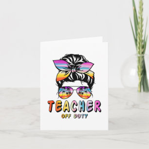 Carte Hors Service Messy Bun Rainbow Sungles Fin De L'Éc