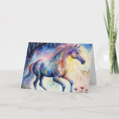 Carte Horse Aquarelle Jolie Toutes Les Occasions (Devant)