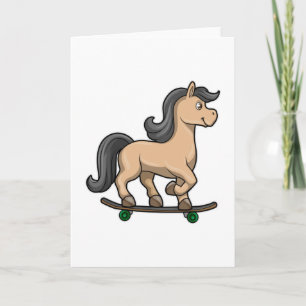 Carte Horse as Skater with Skateboard