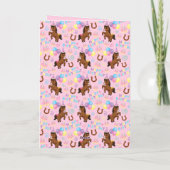 Carte Horse Birthday Card in Pink (Dos)