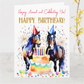 Carte Horse fête d'anniversaire thématique drôle (Fleur jaune)