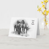 Carte Horse Friendship : Original Pencil Drawing : Reali (Fleur jaune)