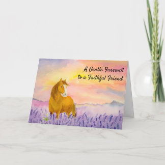 Carte Horse in Lavender Field During Sunset Sympathy