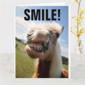 CARTE HORSE LOVER FUNNY BIRTHDAY GREETING CARD (Fleur jaune)