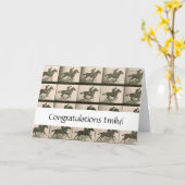 Carte Horse Motion Photographie Vintage (Fleur jaune)