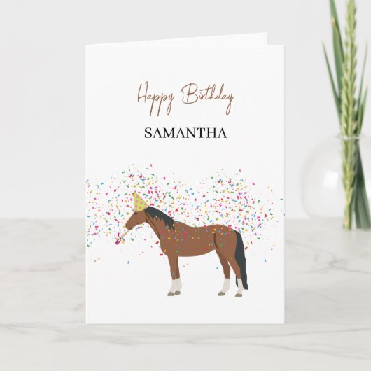 Carte Horse Partyage Animaux de ferme Anniversaire (Devant)