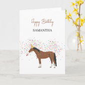 Carte Horse Partyage Animaux de ferme Anniversaire (Fleur jaune)