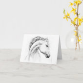 Carte Horse portrait drawing equestrian art (Fleur jaune)
