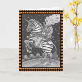 Carte HORSEMAN CLOWN, ZEBRA GREETING CARD Blank (Fleur jaune)
