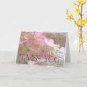 Carte Hortensia rose - tu me manque (Fleur jaune)