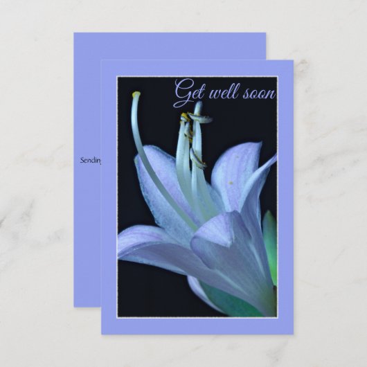Carte Hosta Flower Blue and Purple Get Well Bientô (Devant / Derrière)