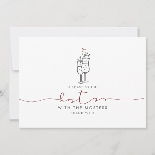 Carte Hostess Mostess Cute Minimaliste Merci (Devant)