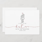 Carte Hostess Mostess Cute Minimaliste Merci (Devant / Derrière)