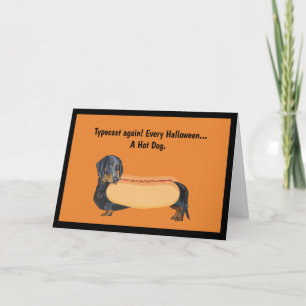 Carte Hot Dog Dachshund Funny Halloween