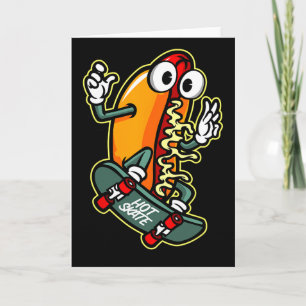 Carte Hot Dog en skateboard