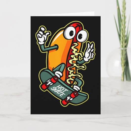Carte Hot Dog en skateboard (Devant)
