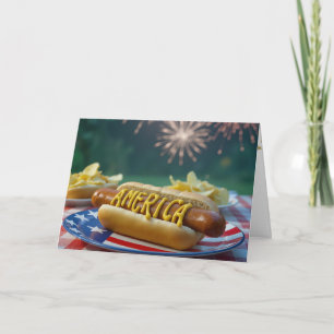 Carte Hot Dog et Feu d'Artifice du 14 Juillet