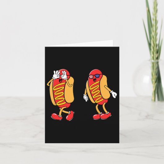 Carte Hot Dog Griddy Dance Hotdog 4 juillet Garçons Enfa (Devant)