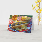 Carte Hot Dog pour le 250e anniversaire de l'Amérique (Fleur jaune)