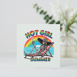 Carte Hot Girl Summer Skeleton Retro Beach Design