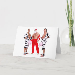 Carte Hot Guys Muscular Men Père Noël Outfit Funny Chris