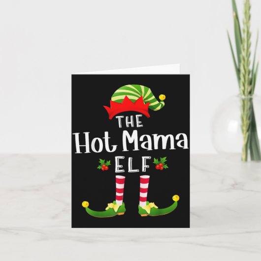 Carte Hot Mama Christmas Elf Matching Pajama X-mas Party (Devant)