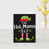 Carte Hot Mama Christmas Elf Matching Pajama X-mas Party (Fleur jaune)