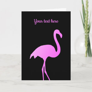 Carte Hot neon pink tropical flamingo bird design custom
