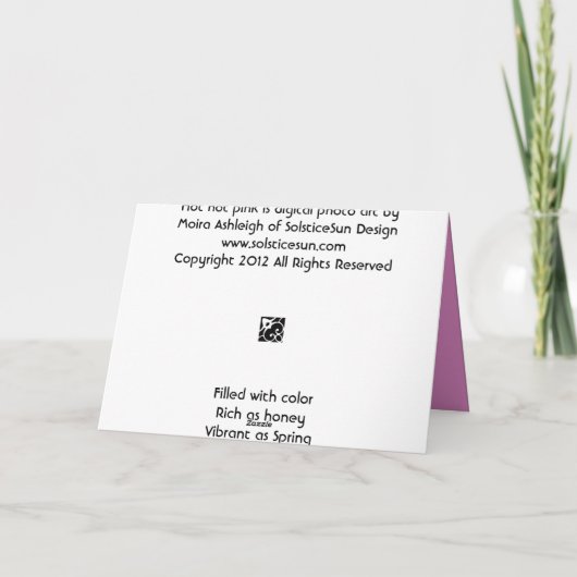 Carte Hot rose (Dos)