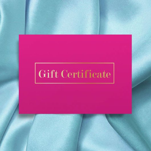 Carte Hot rose moderne Spa Beauté Salon Certificat cadea