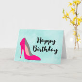Carte Hot Rose Stiletto High Heel Chic Chic Anniversaire (Fleur jaune)