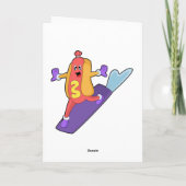 Carte Hotdog en snowboardeur avec Sonowboard (Dos)