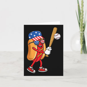 Carte Hotdog Jouer au baseball américain Jour de l'Indép