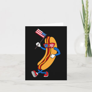 Carte Hotdog Sungles Drapeau américain Usa 4 juillet drô