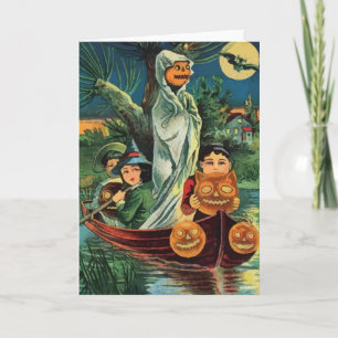 Carte hôte Citrouille Halloween vintage