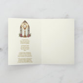 Carte Hôte eucharistique catholique Monstrance d'or Rose (Intérieur)