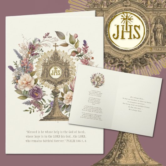 Carte Hôte eucharistique catholique Prière des Écritures