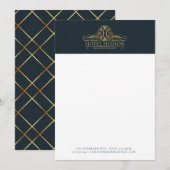 Carte Hotel Business Luxury Gold Blue (Devant / Derrière)