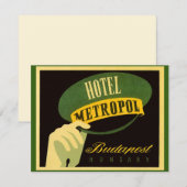 Carte Hotel Metropol Budapest Hongrie Bellhop Casquette (Devant / Derrière)