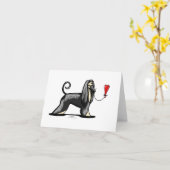 Carte Hound afghan noir et tan (Fleur jaune)