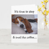 Carte Hound Sleepy Basset (Fleur jaune)