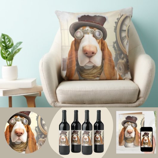 Carte Hound Steampunk Basset